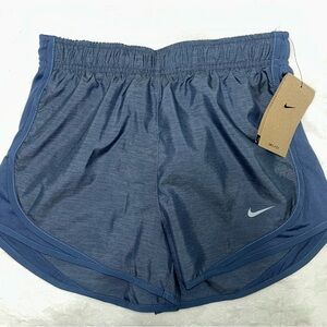 Nike Women's Navy Heather Athletic Shorts with Reflective Swoosh